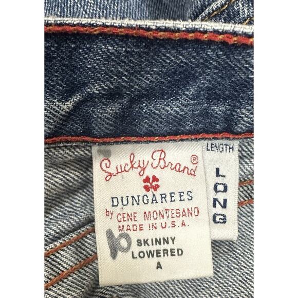 VTG Lucky Brand Blue Mid Rise Flare Long Length Denim Jeans Women's 31x33 EUC - Picture 8 of 11